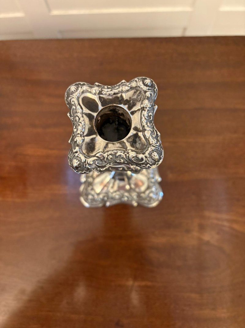 Pair of Antique Edwardian Quality Sheffield Silver Plated Candlesticks - Image 4